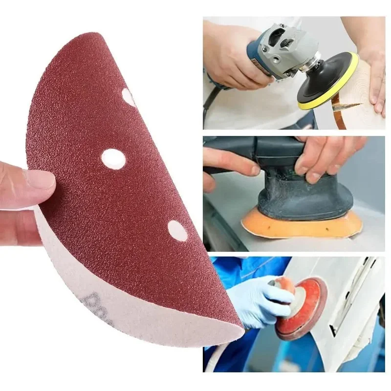 10pcs 6 Inch 6 Holes 150MM Sanding Discs 40-2000 Grit Flocking Sandpaper Orbital Sander Hook and Loop Sand Paper