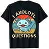 Cute I AXOLOTL QUESTIONS Letter Print Boys Creative T-shirt Casual Comfy Short Sleeve Crew Neck Tops Kids Clothings for Summer 1