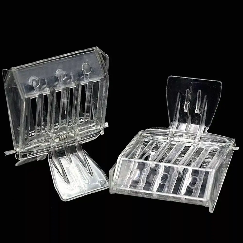 5pcs/1pc Plastic Book Clip Type Queen Cage Transparent Queen Catching Clamp Bee Controller Beekeeping Tools,beekeeping tools,beekeeping accessories