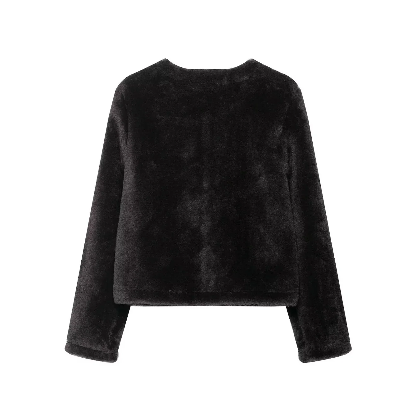 Women Double-Sided Fake Fur Short Jacket Female Loose Casual Single-Breasted Coat Autumn Winter Full Sleeve Jacket Streetwear