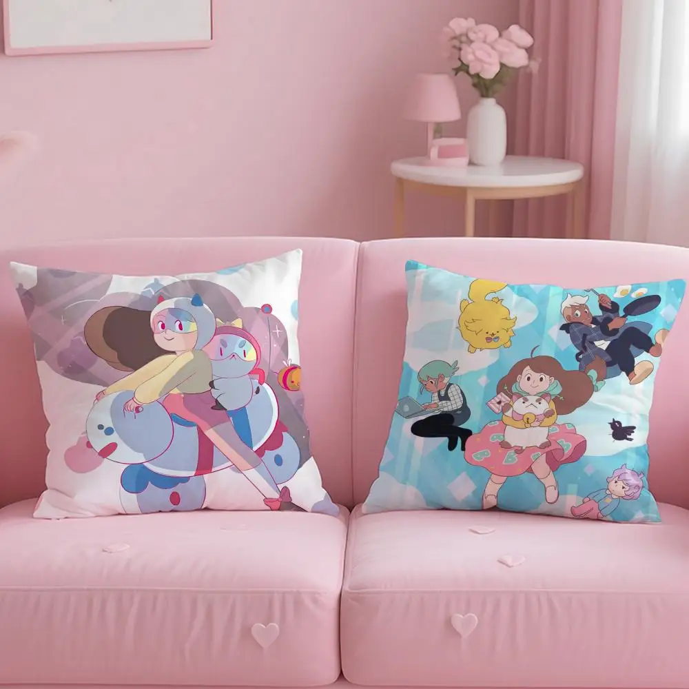 B-Bee 및 P-Puppycat 쿠션 커버 짧은 플러시 양면 인쇄 홈 머신 워셔블 따뜻한 겨울 베개 케이스