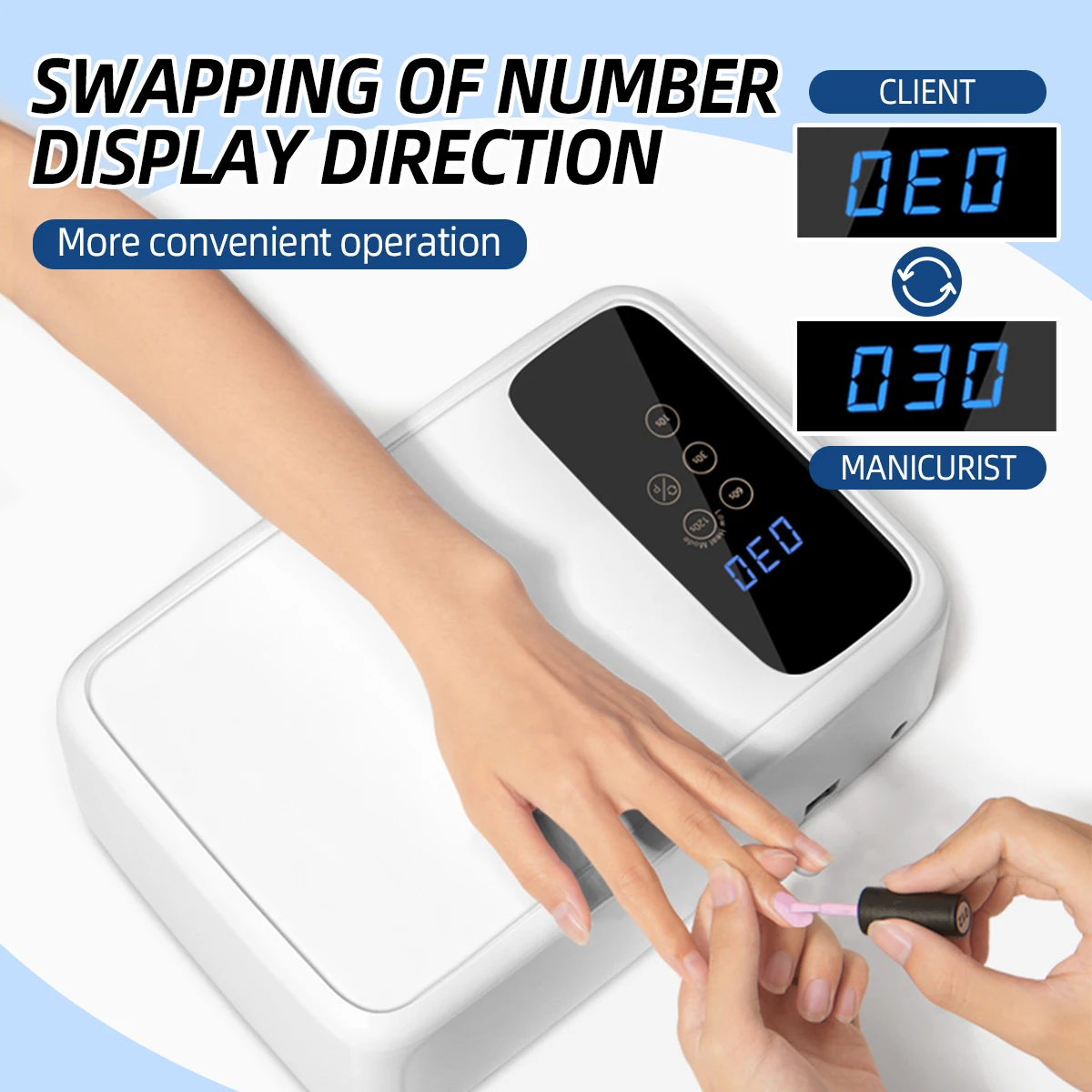 Rechargeable UV LED Nail Lamp Professional Nail Dryer with 69 Beads 4 Timers Settings Large Space and Auto Senso for Home Salons 3
