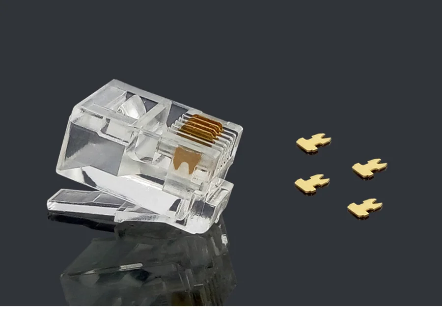 Xintylink 1000 stücke rj11 stecker vergoldet 6P4C männlichen modulare netzwerk telefon stecker klemmen hohe qualität – Detail 4