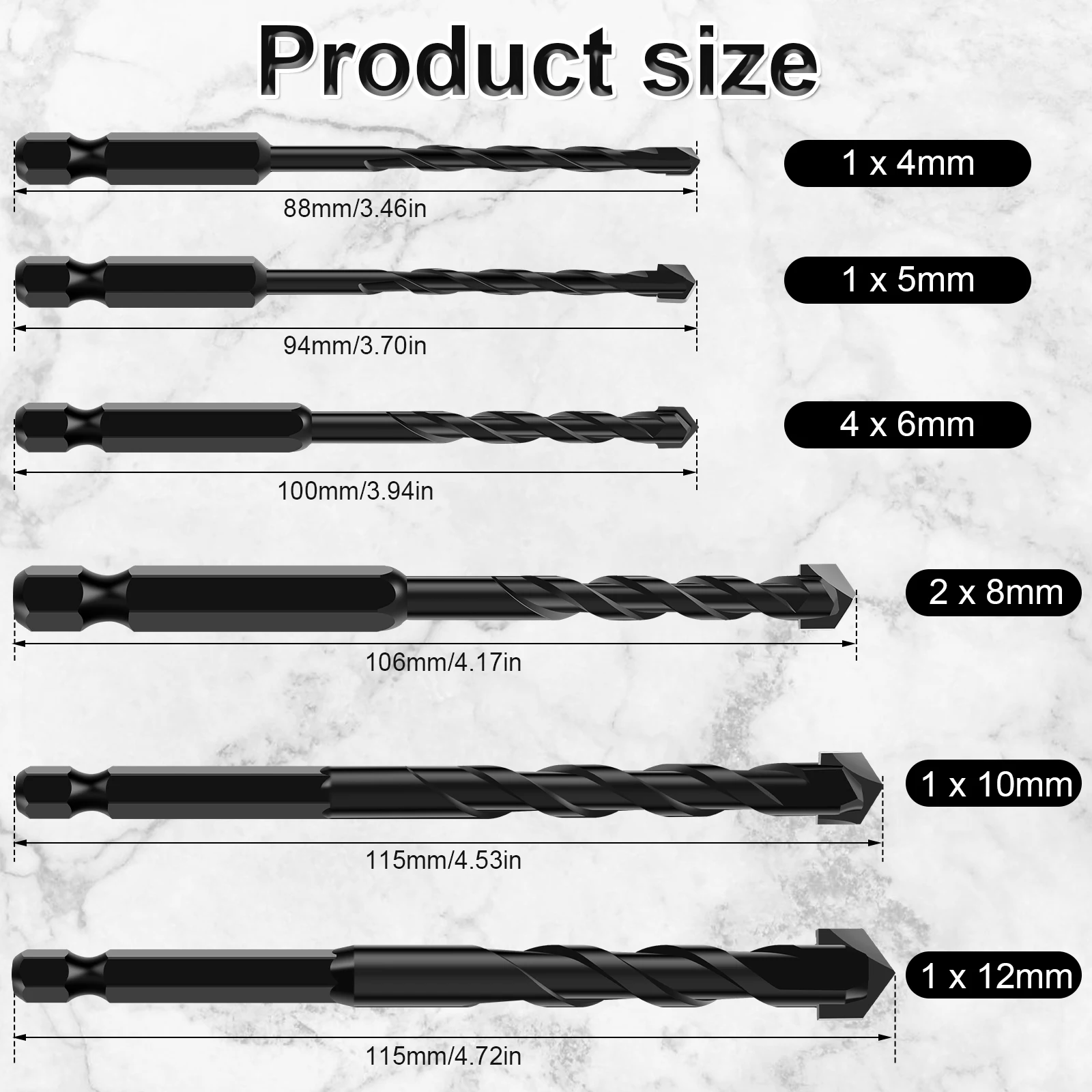 6pcs 5pcs B And Q Masonry Drill Bits Bit Sets 14mm Masonry Drill