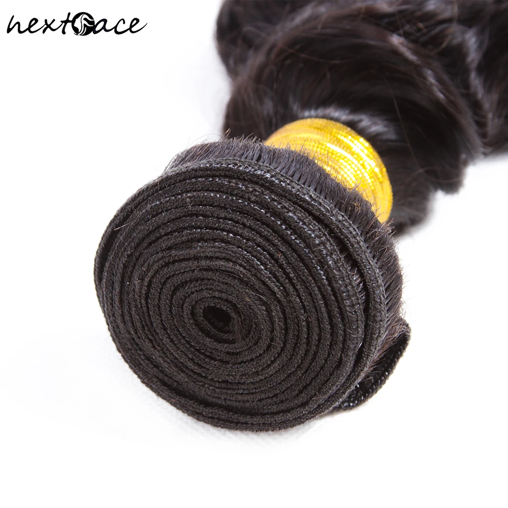 NextFace Deep Wave Brazilian Hair Deep Wave Human Hair Bundles 10A Grade Curly Bundles Thick Weaves