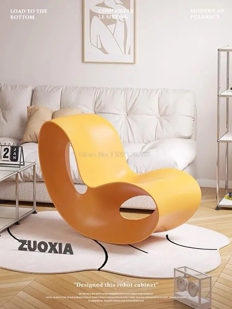 Nordic Rocking Chair Creative Home Lounge Chair Designer Free Easy Villa Living Room Balcony Bedroom Lazy Lounge Area Sofa Bed