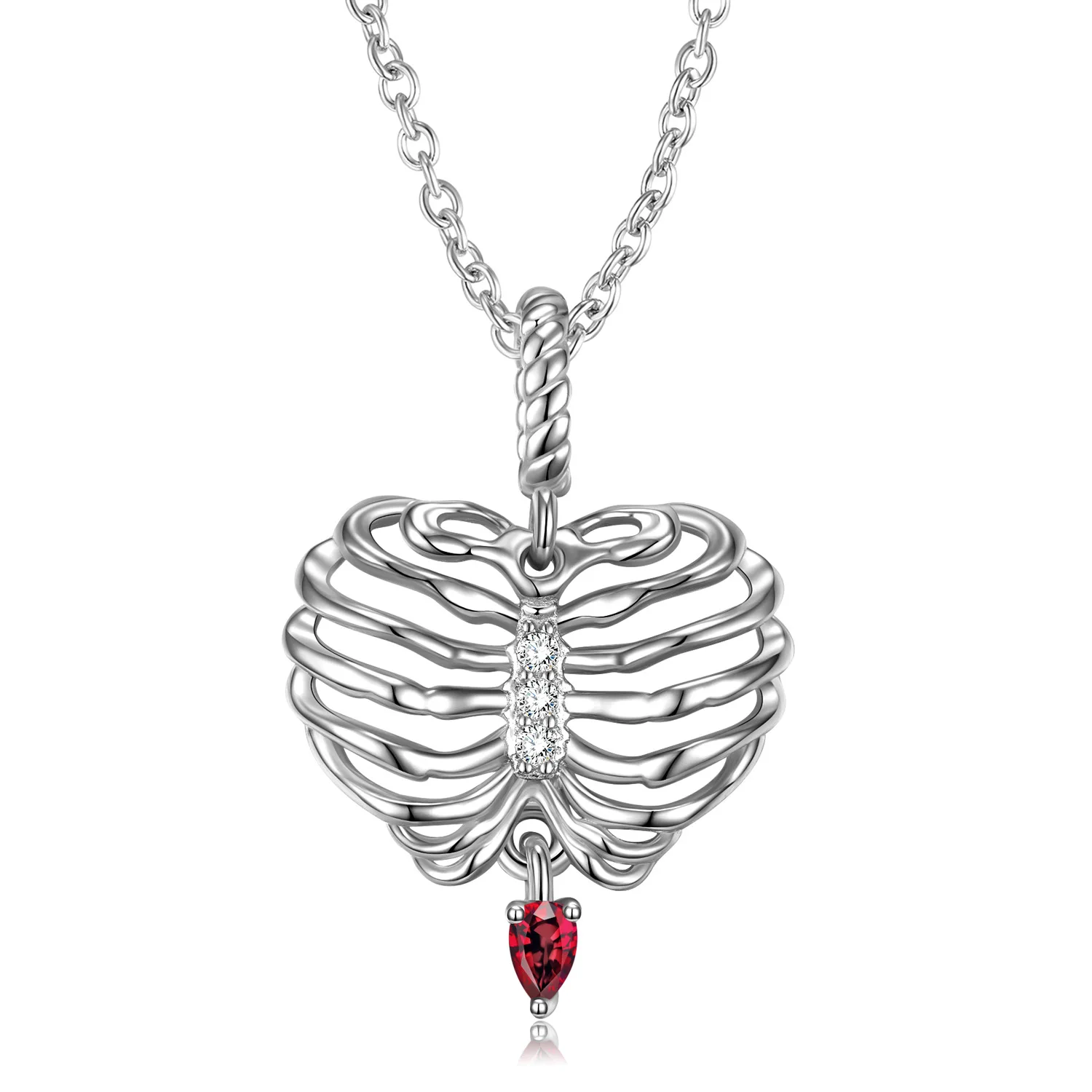 

Ожерелье в форме скелета в форме сердца для женщин модная универсальная цепочка из стерлингового серебра простая серебряная цепочка на ключицу ювелирные изделия на свитер