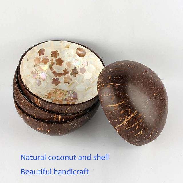 Painted Coconut Wood Bowl 6