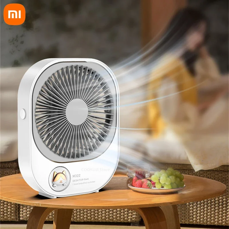 

Xiaomi Mijia USB Rechargeable Electric Desktop Fan Air Cooling Ventilator for Home Office Wireless 3 Gear Wind Mini Table Fan