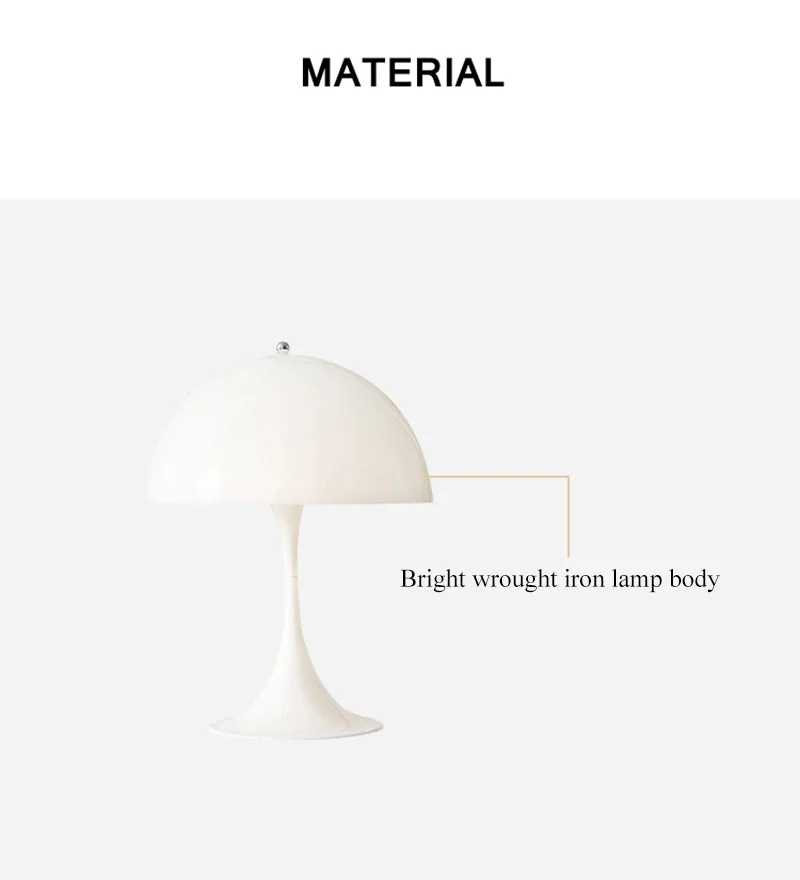 Description Picture 5 of itemModern Fashion Mushroom Table Lamp Luminaire for Bedroom Bedside Living Room white Desk light indoor Art lighting Decor