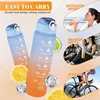 1-3PCS Set Sports water Bottle High Temperature Resistant Graduated Straw Cup Rainbow Frosted Progressive Color Water Cup P 3
