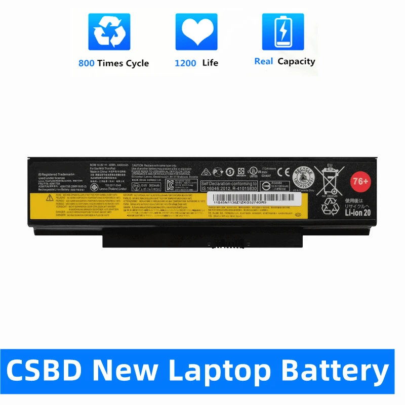 

CSBD New 76+ Laptop Battery For Lenovo ThinkPad E555 E550 E550C E560 E565C 45N1759 45N1758 45N1760 45N1761 45N1762 45N17 48WH