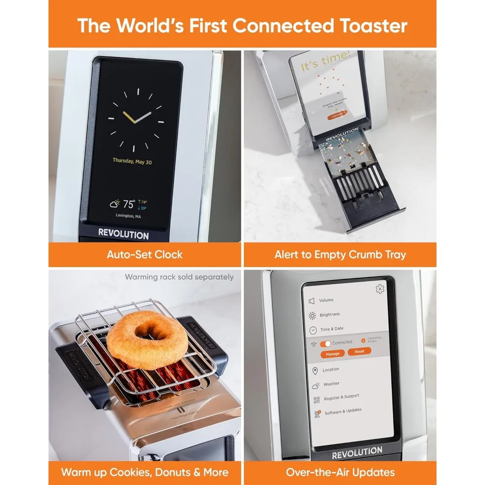 Revolution R180B Connect 2-Slice Toaster & Toastie Press Bundle &ndash; Features Patented InstaGLO 2.0 Technology &ndash; Matte Black