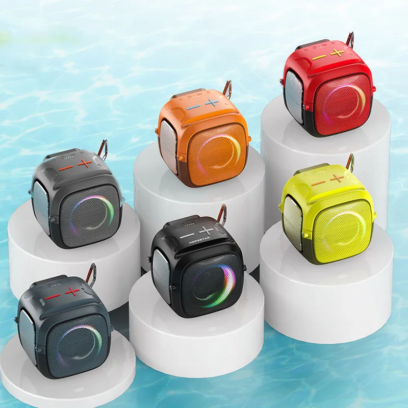 

HOPESTAR Partyone mini wireless bluetooth Speaker outdoor Portable Waterproof Subwoofer heavy Bass With FM Radio TF led light