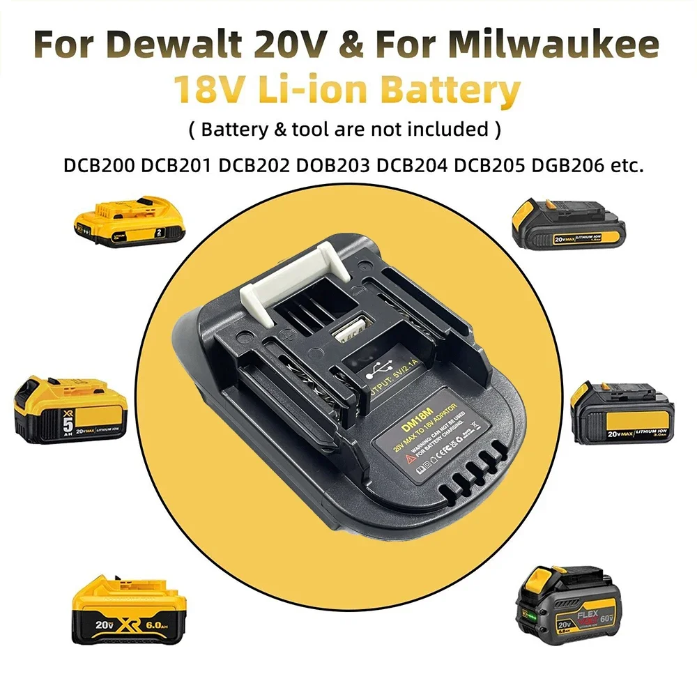 Electric Power Tool Adapter Converter DM18M Battery Adapter for Dewalt DCB200 DC