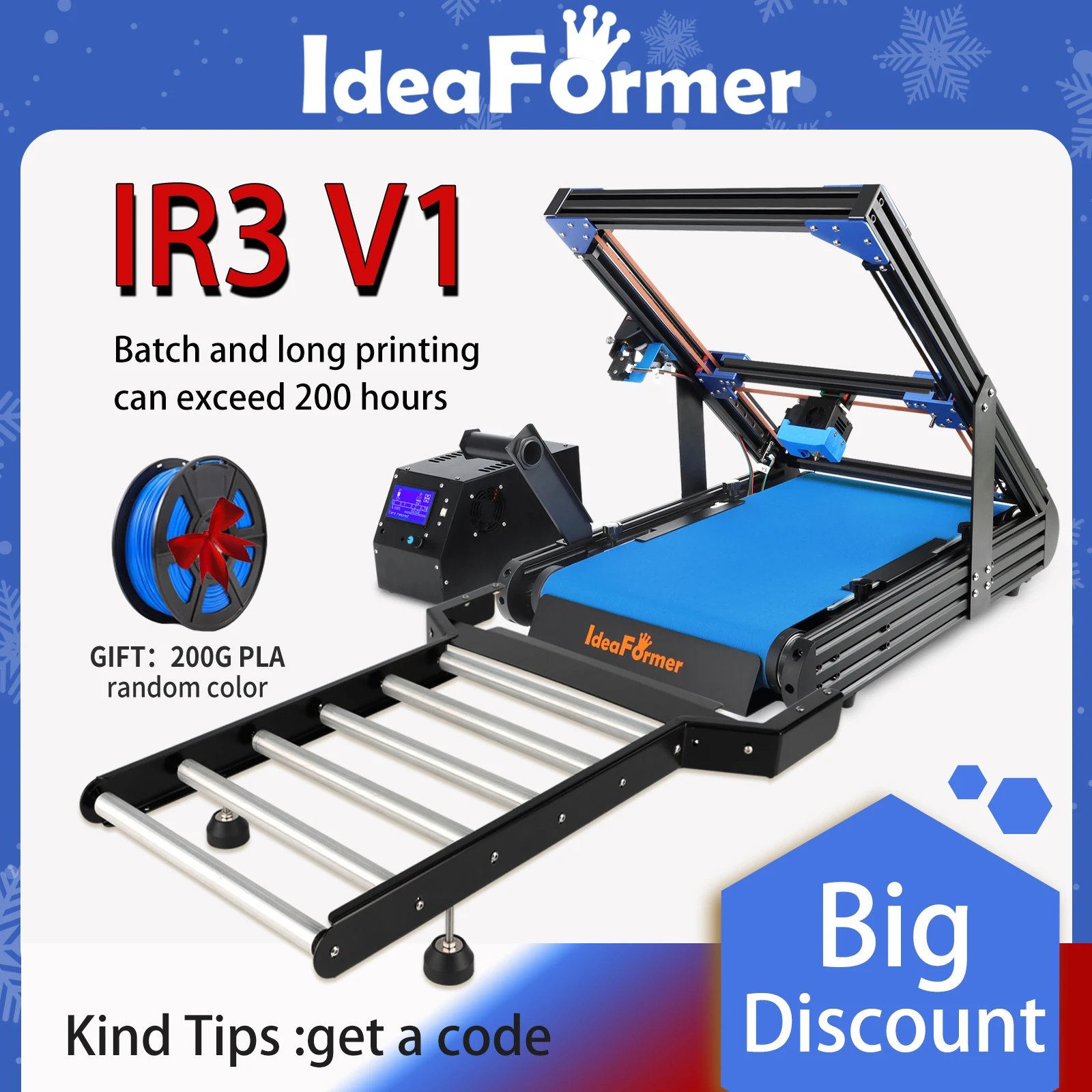 IdeaFormer IR 3 3D Printer 250*250*∞mm Infinite ZAxis CoreXY Double
