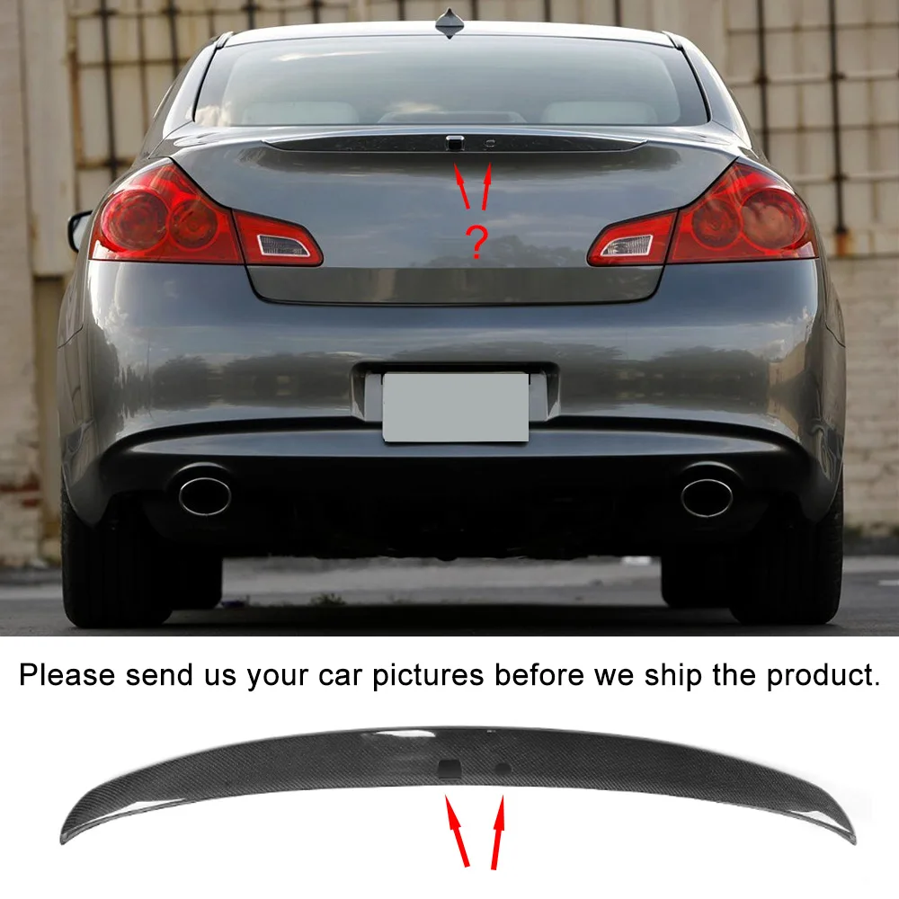 Carbon Fiber / FRP Unpainted Rear Trunk Boot Lip Spoiler Wing For Infiniti G25 G35 G37 4-Door 2006-2013