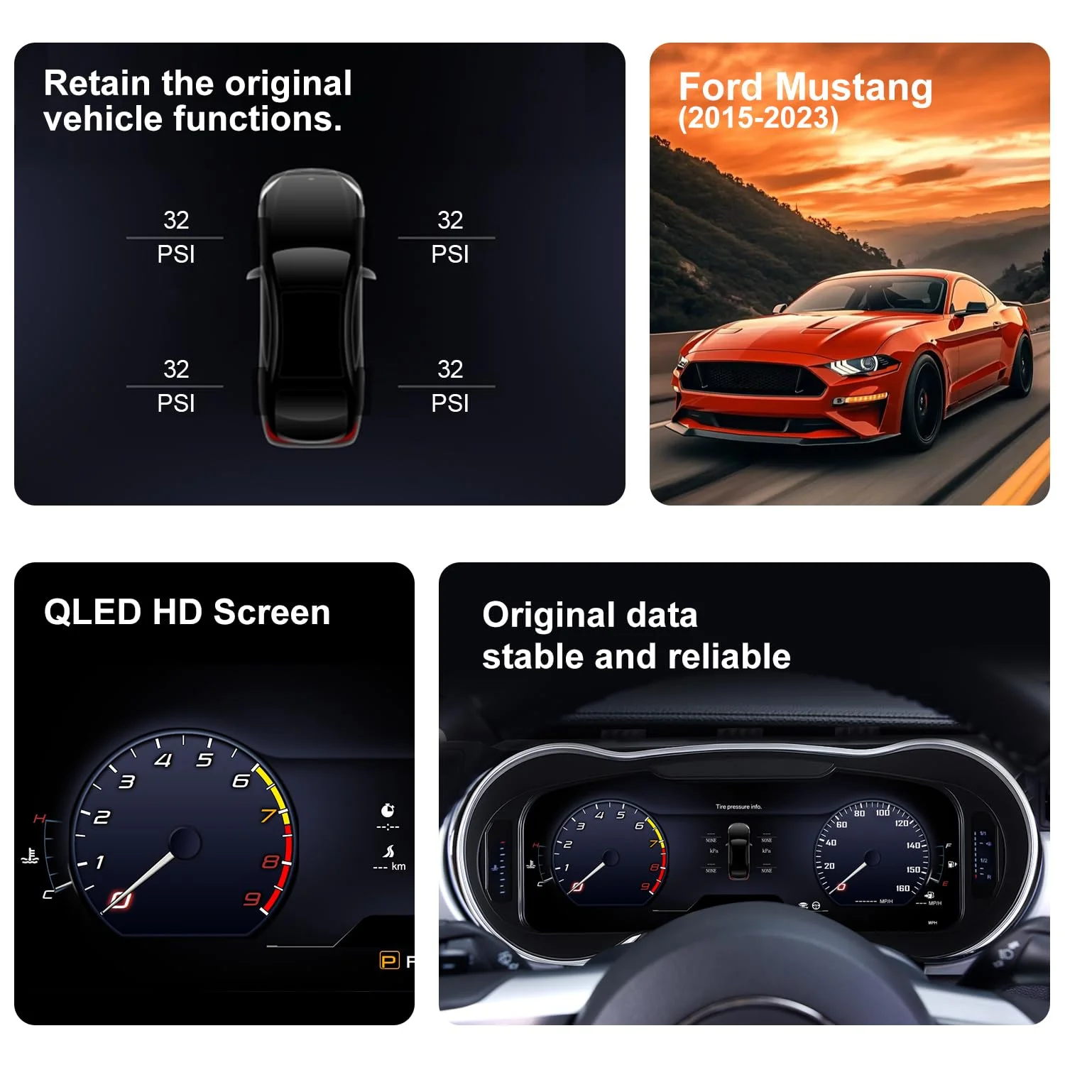 Digital Cluster Dashboard For Ford Mustang 2015-2021 Dashboard speedometer Suppo