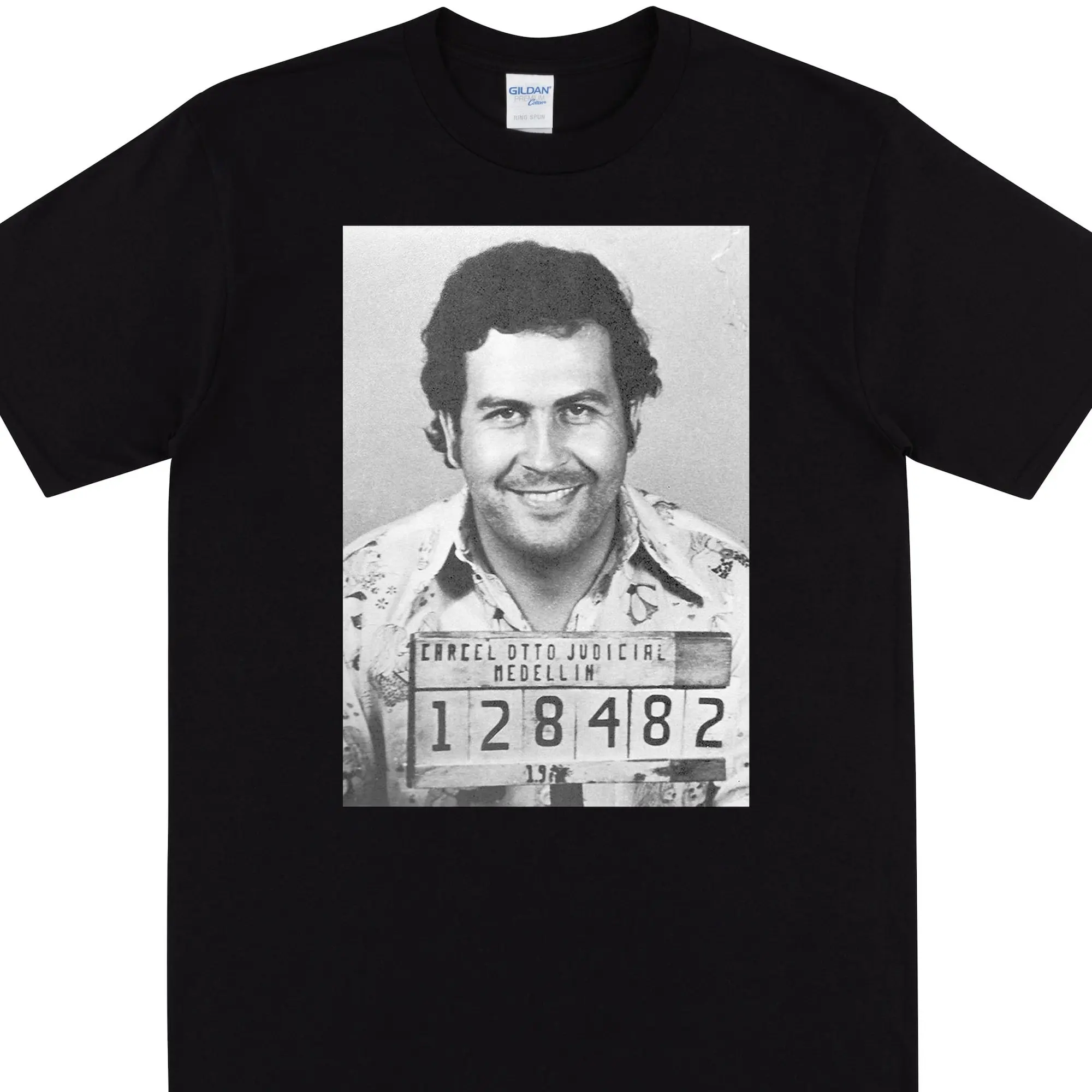 Maglietta Pablo Escobar Mugshot Medellus Cartel Bootleg Con Immagine Di El Patron