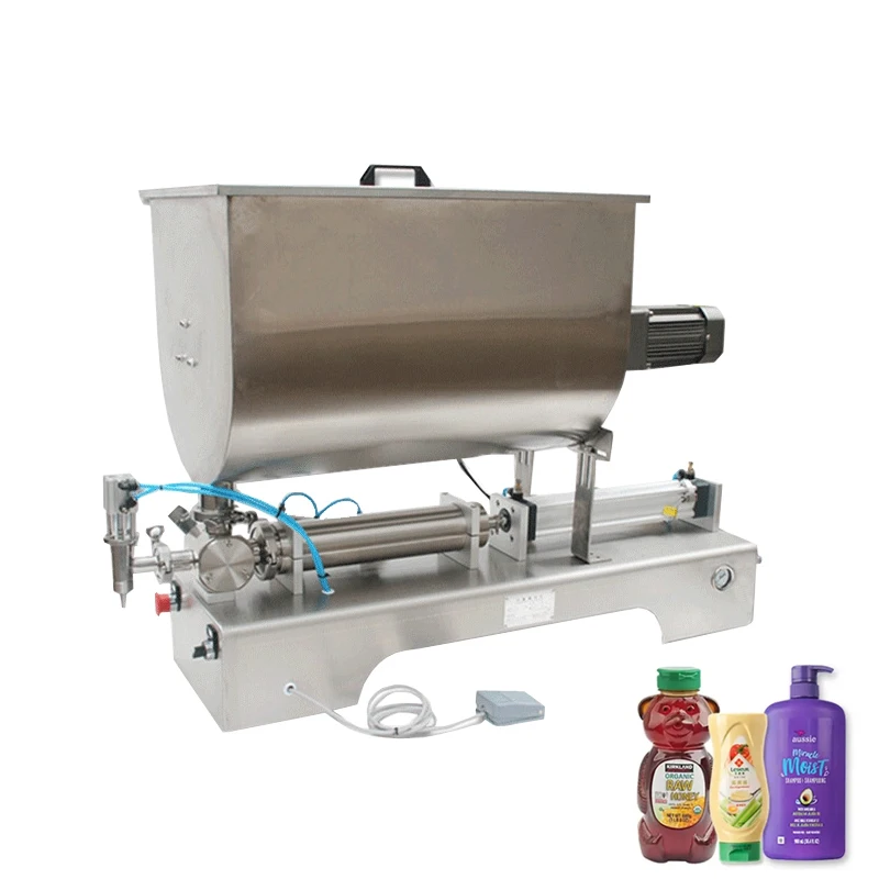

Automatic Paste Filling Machine Horizontal Mixing Filler Tomato Paste Peanut Butter Chili Sauce Filling Machine U Shaped Hopper