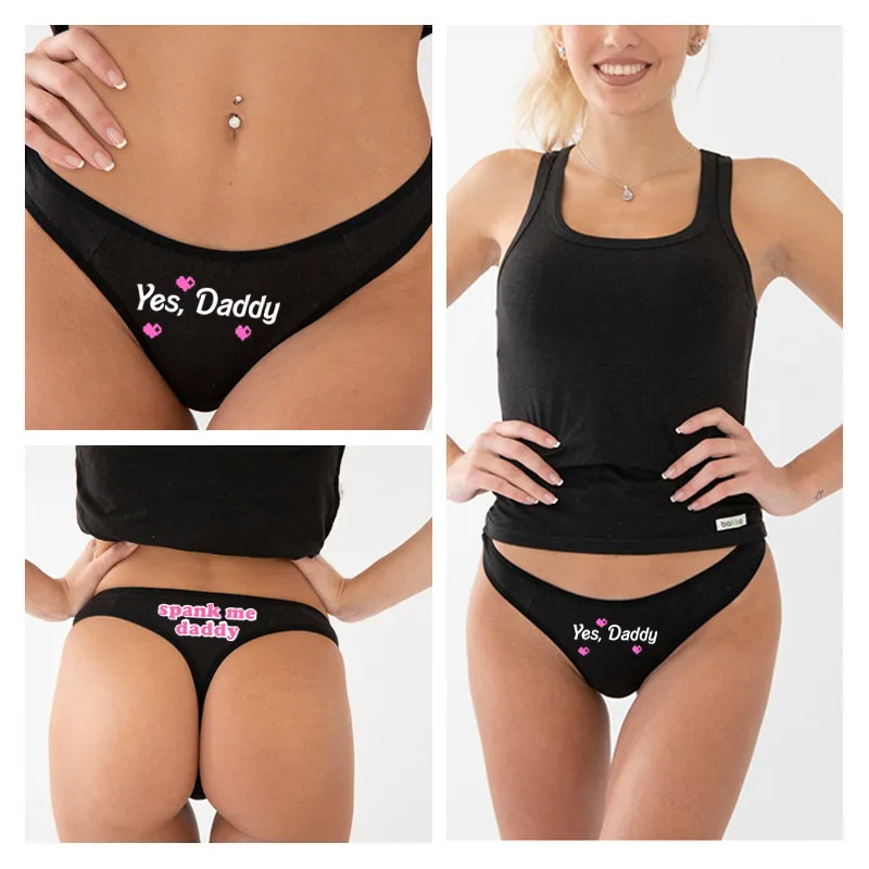 

SPANK ME Daddy Sexy Underwear for Women Lady Girl Panties Call Me Daddy Pink Underpant Female T-Back G-String Thongs for Female