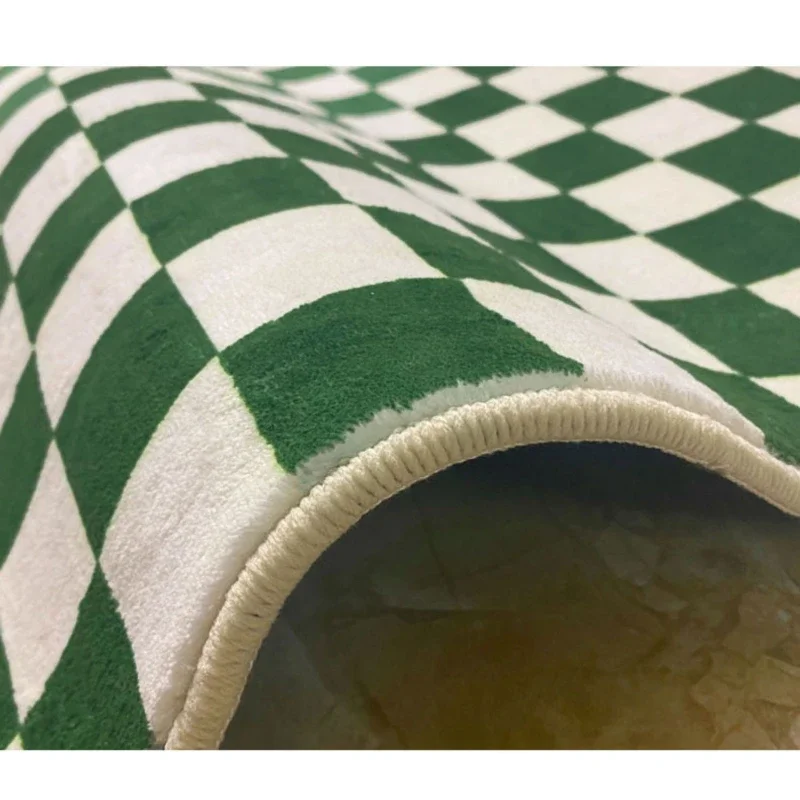 Retro Checkerboard Rugs for Bedroom Home Decor Fluffy Soft Plush Floor Mat Living Room Decoration Carpet Lattice Lounge Rug 6