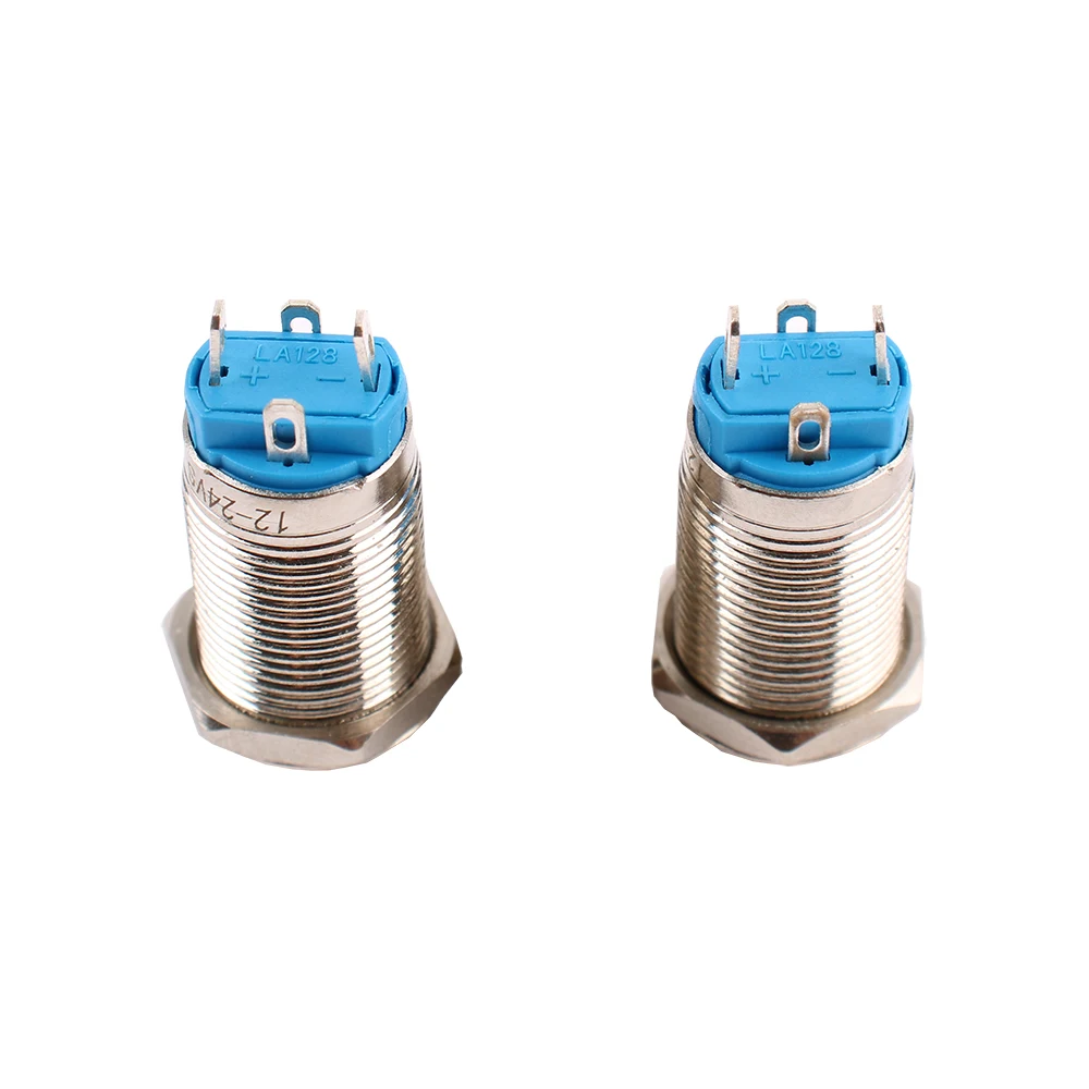1pc 12mm wasserdichte Anti-Vandalismus-Metall-Druckknopf-Ringsc halter Momentan verriegelung 3v 24v 1no grün rot – Detail 8