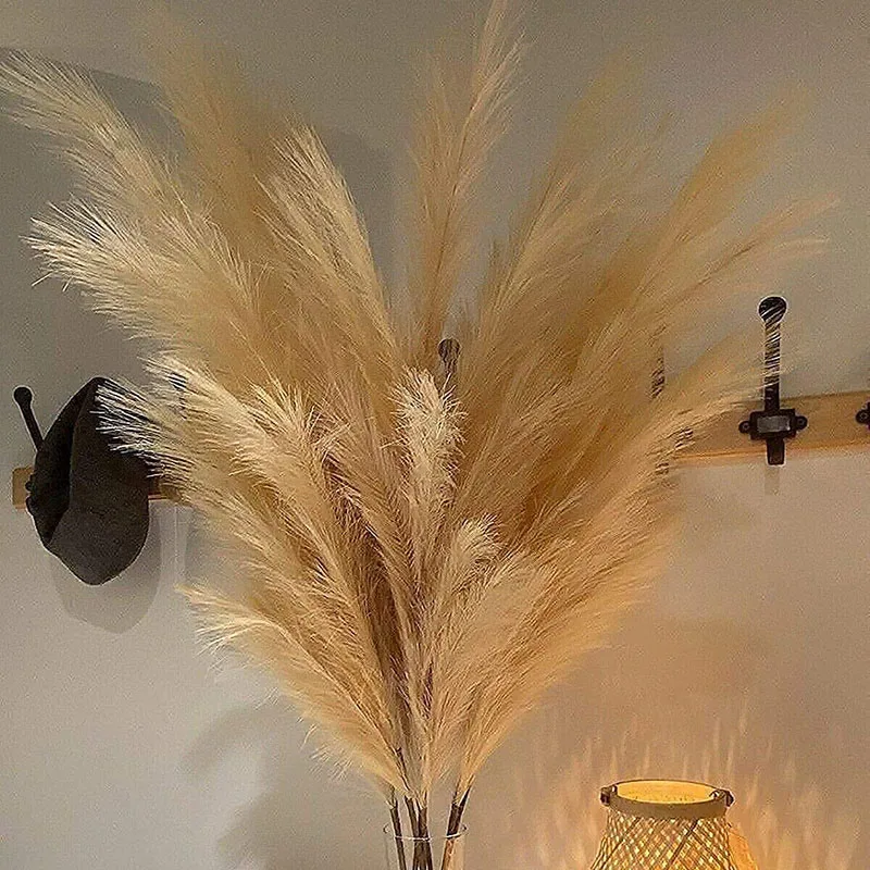1Pcs Artificial Pampas Grass Home Room Decor Simulation Reed Flower Bouquet DIY Wedding Decoration Birthday Party Supplies