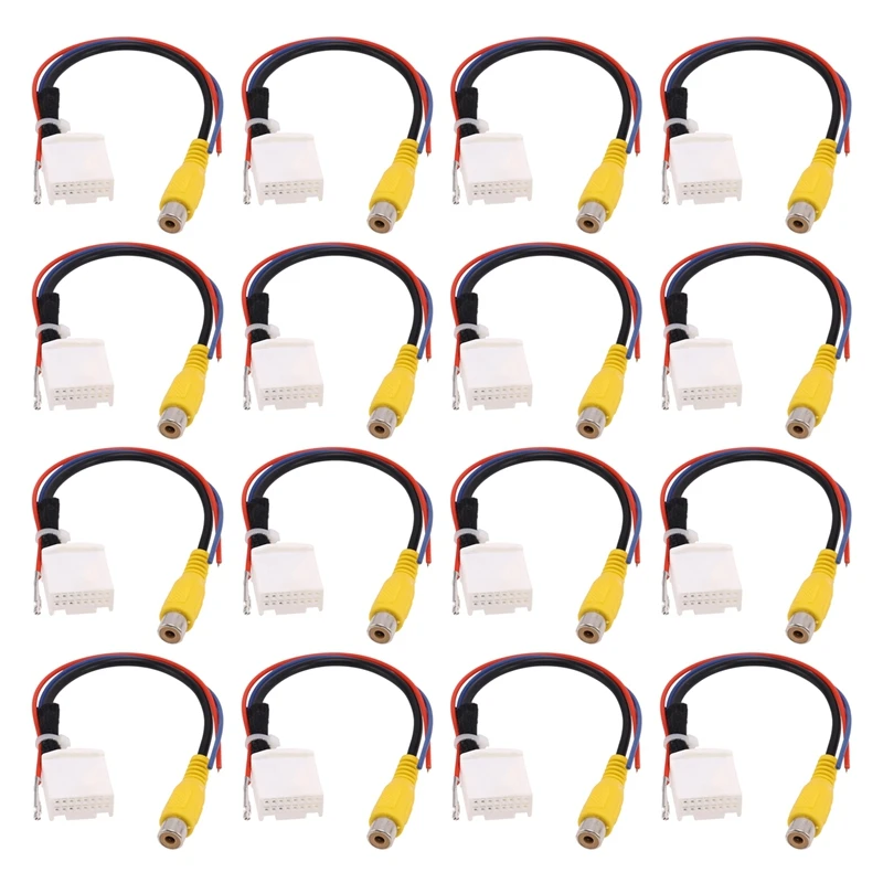 

20X 16 Pin Car Rear View Camera Adapter Cable Parking Backup Camera Video Cable Adapter For Toyota Camry 7Th