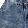 Men's Jeans Heavyweight Pure Cotton Straight Denim Pants Retro Washed Blue Cargo Cowboy Trousers Male 3