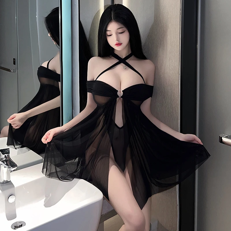 

Fun Lingerie Sexy Night Pajamas For Women Lace Wedding Dress Lace Babydoll Erotic Underwear Open Bra Open Crotch Porno Costume