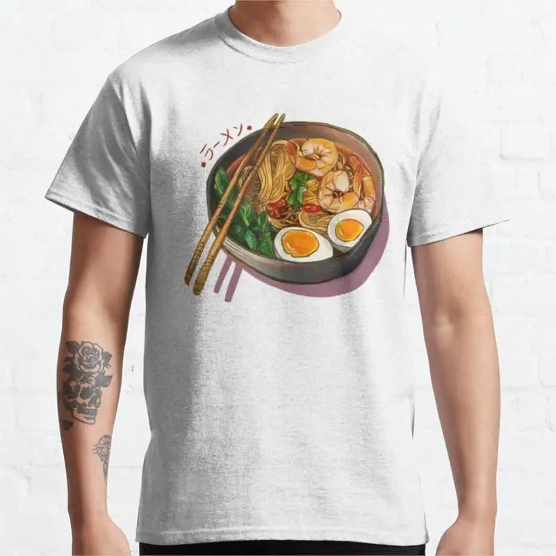 Magliette Uomo Cotone Top Japanses Ramen Noodles Ciotola T-Shirt Uomo Magliette Uomo Maglietta Uomo O-Collo Tshirt