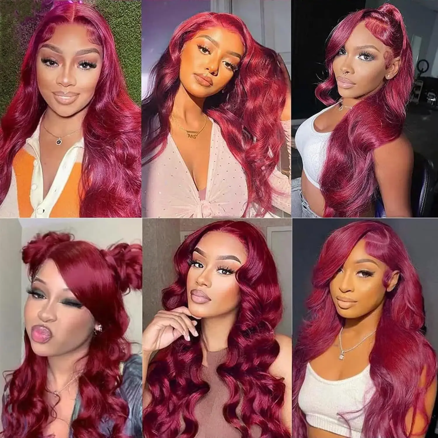26Inch 99J Burgundy Lace Front Wig Human Hair 13X4 Body Wave 99J HD Lace Front Human Hair Wig Pre-Plucked Baby Hair 200% Density