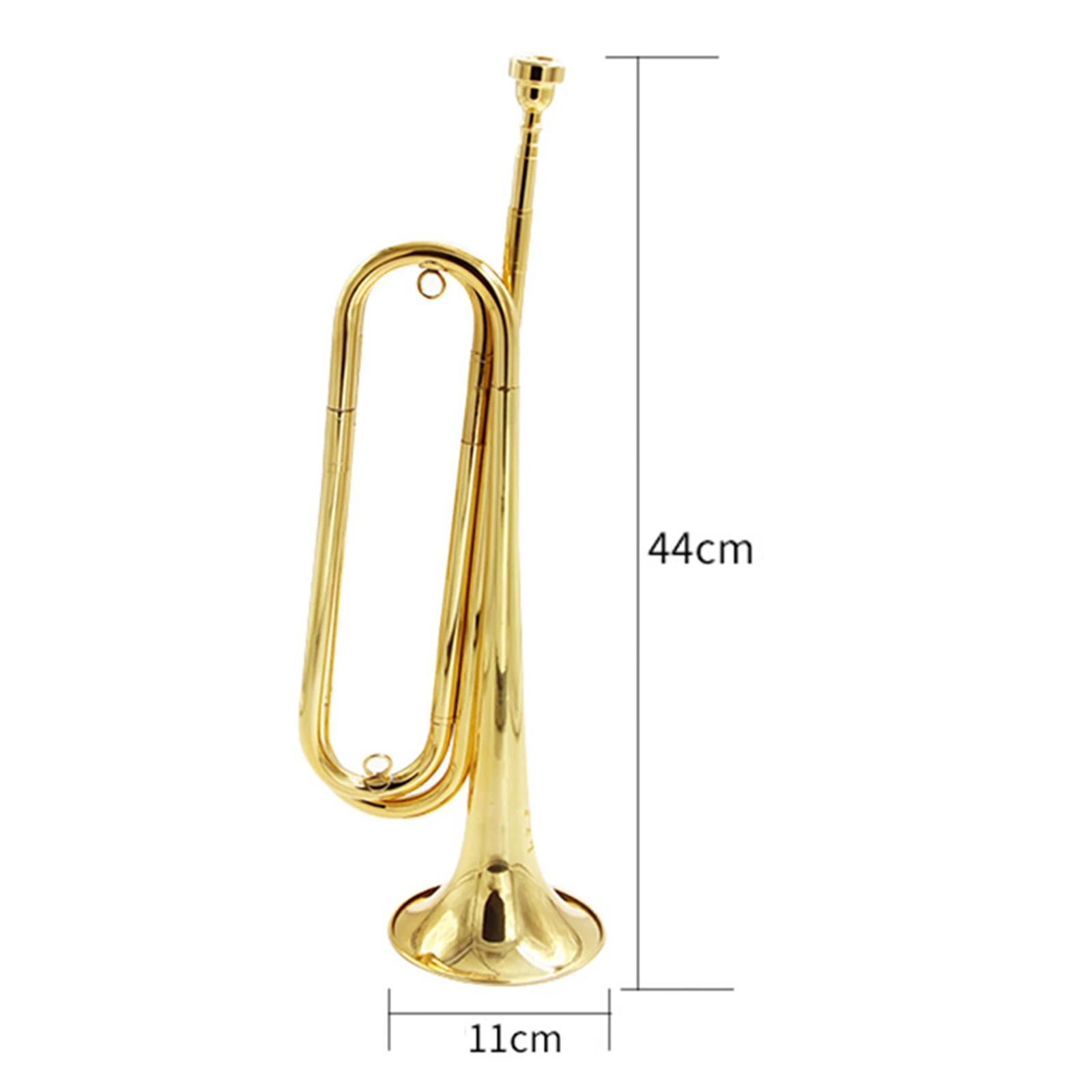 Cavalry Trumpet 7C Mouthpiece Signal Musical Instrument Vintage Brass Blowing Bugle for School Beginner Band Orchestra Cavalry trumpet instrument