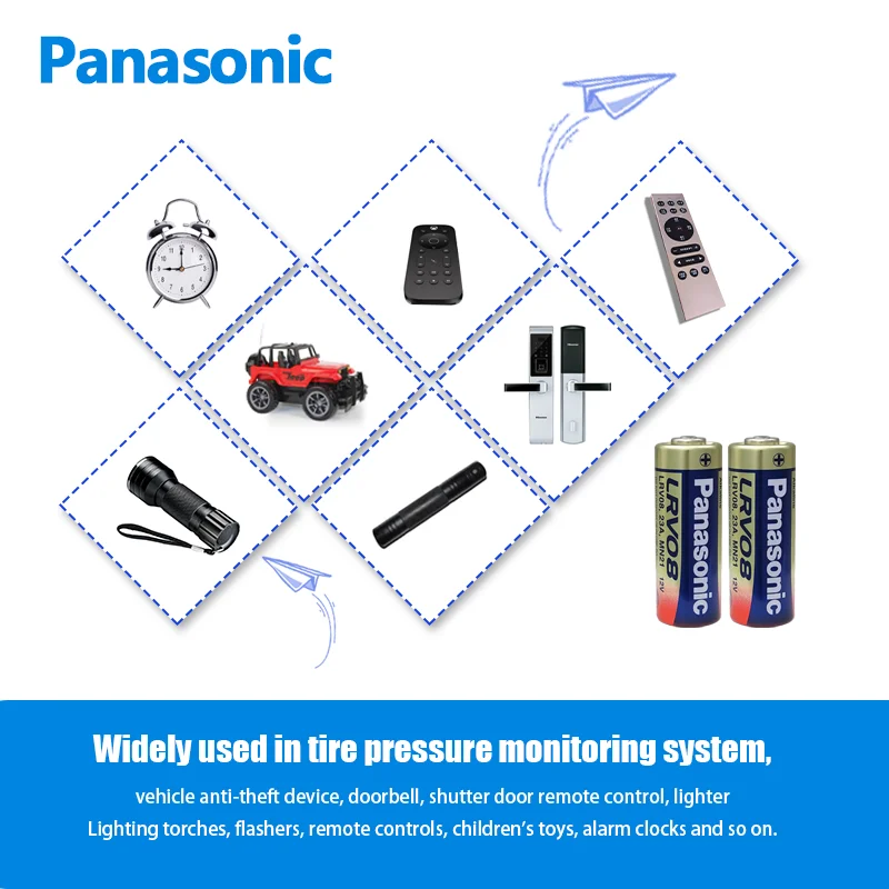 Panasonic 23A 12V Alkaline Battery 5 for Electric Roller Shutter Door Anti-theft Flasher Bell Pendant Lamp Remote Control