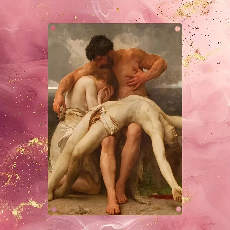 Protección resistente a la intemperie, letrero de estaño de metal vintage: diseño artístico de abrazo, decoración de pared de hierro resistente a la intemperie para el hogar, la cocina,