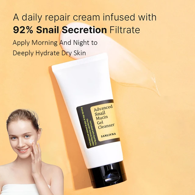 Korean Skincare Face Wash Hydrating Smoothing Facial Cleanser Advanced Snail Mucin Gel Cleanser 5
