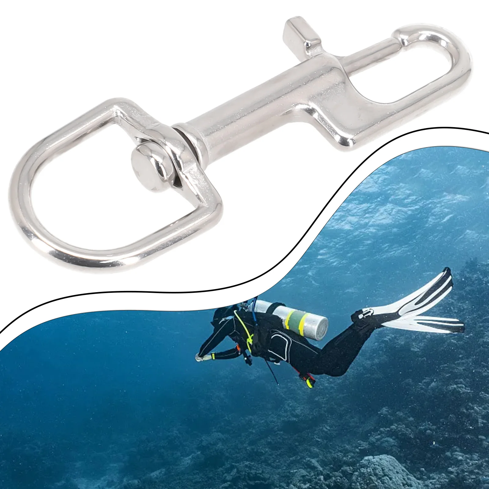 

Stainless Steel Bolt Snap Hook Anti-Rust Corrosion Resistant Swivel Clip For Diving Retractable Reel Water Sports Accessories