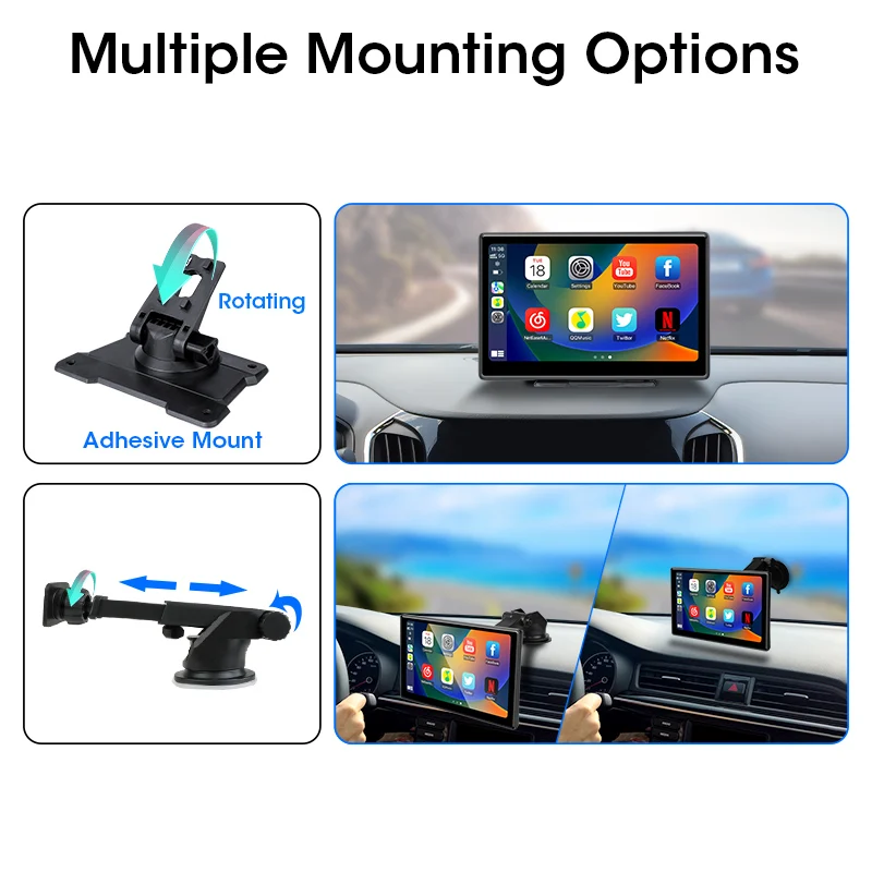 10 pollici Auto DVR 4K Macchina Fotografica Senza Fili Carplay Android Auto Dashcam Bluetooth GPS Navigazione Cruscotto Videoregistratore FM AUX - immagine 6