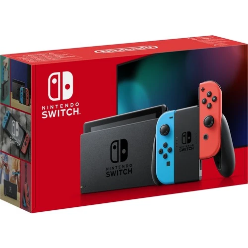 Nintendo Switch Konsol Neon Red Blue Joy/Con-New V2 Model - Nintendo Switch Konsol Neon Red Blue joy-stylish tasarım game sleeve