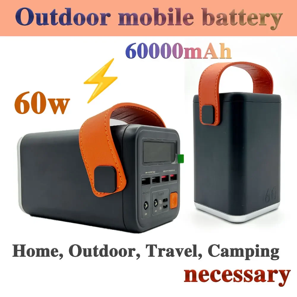 

Outdoor Emergency Portable Mobile Power Supply, Illuminated, Mobile Phone Charger, Large Capacity Power Bank, 60000 Mah