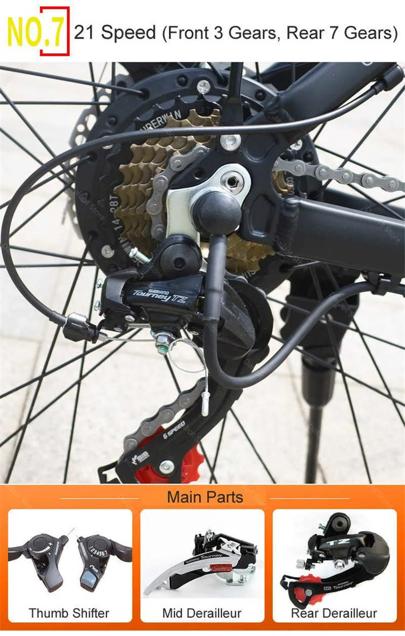 Electric Mountain Bicycles Two Wheels Electric Bicycles 26 Inch 350W 48V Smart Adults Electric Scooter Bike With Seat (27)