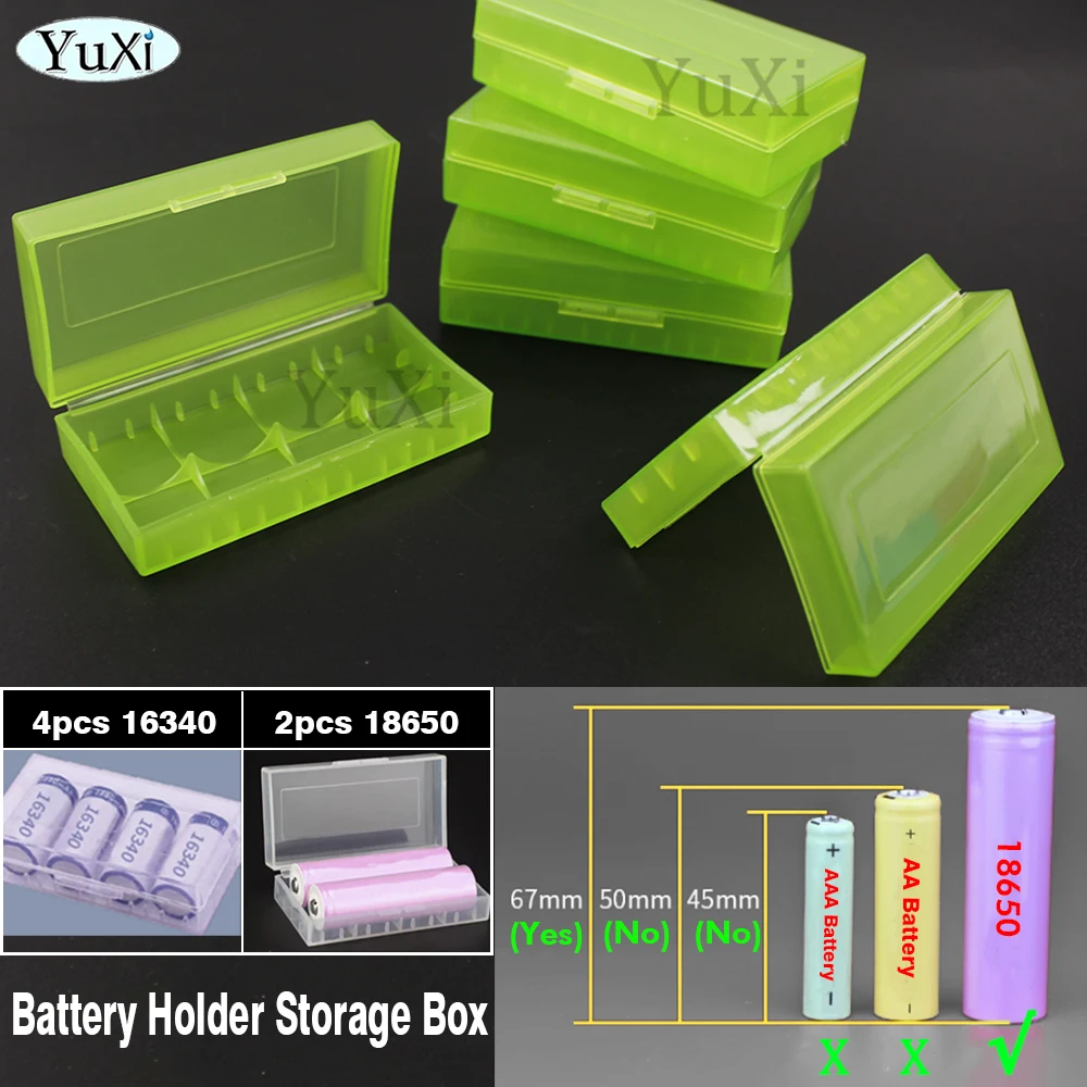 10Pcs 배터리 홀더 보관 상자 18650 16340 배터리 휴대용 Batterij 주최자 상자 하드 투명 플라스틱 케이스 2 슬롯