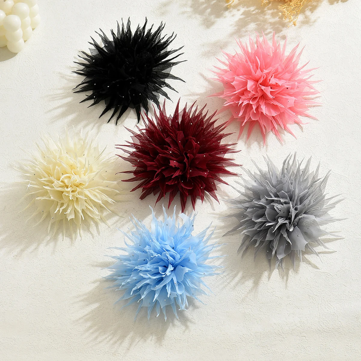 14CM French Retro Handmade Fabric Flower Brooch for Women Vintage Trend Multicolor Floral Lapel Pins Party Clothing Jewelry Gift