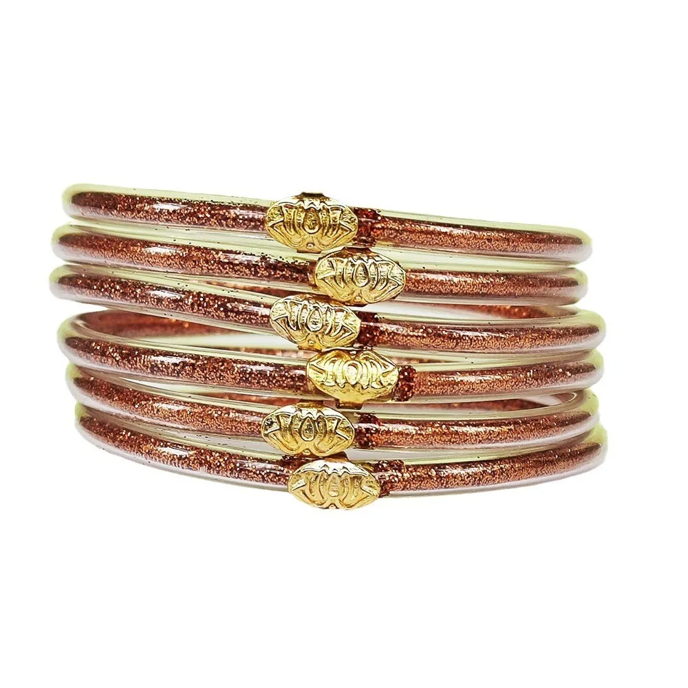 6pcs/set Buddhist Temple Bangles Yoga Jelly Bangles Bracelet Lucky Symbol Silicone Bracelet for Women 3
