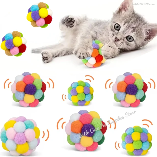 1pcs Cat Toys Balls with Bells , Color Cat Pom Pom Balls,Tinsel Sparkle Balls,Interactive Toy for Indoor Cats Kitten 1pcs Cat Toys Balls with Bells , Color Cat Pom Pom Balls,Tinsel Sparkle Balls,Interactive Toy for Indoor Cats Kitten