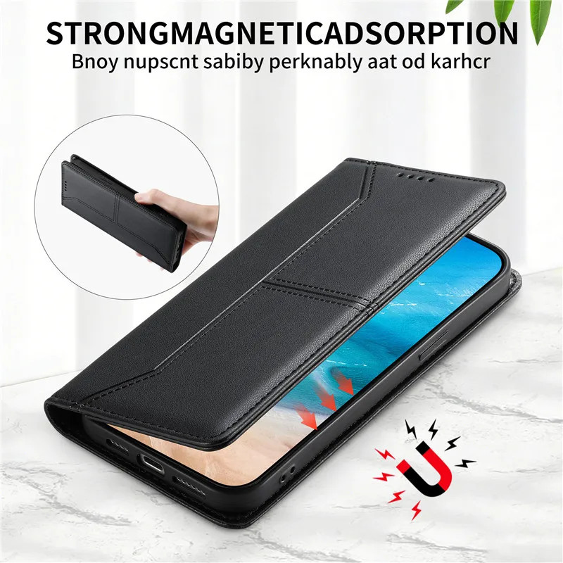 Premium Magnetic Flip Leather Wallet Phone Case Cover