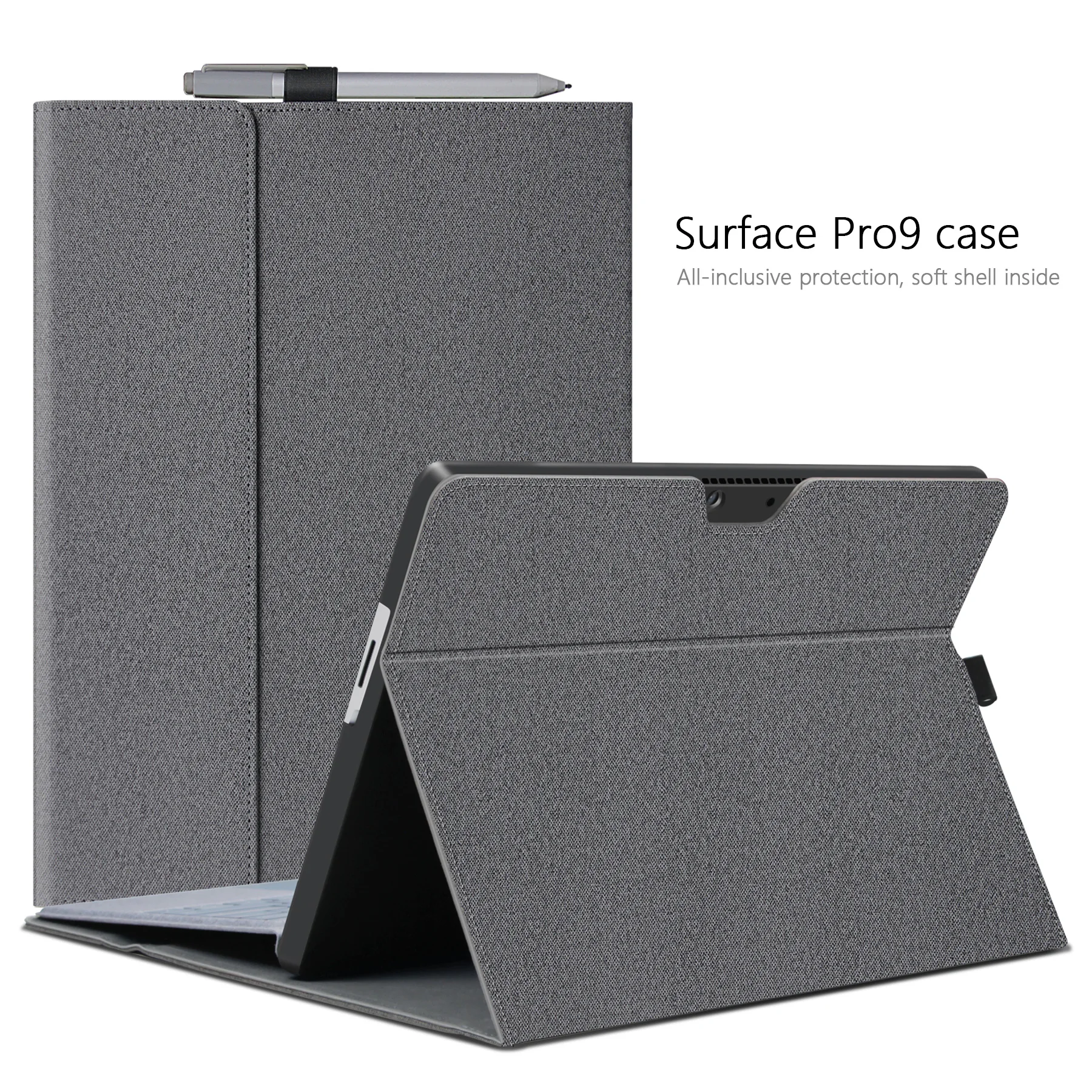 

Megoo Surface Pro 9 Case with Stylus Holder, Multiple Angle Viewing Foliage Cover for Microsoft Surface Pro 9, 13"