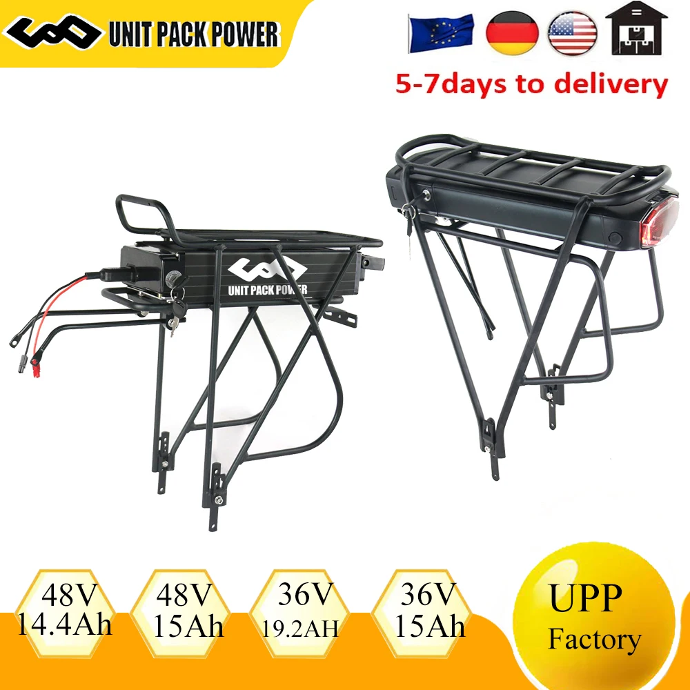 Portapacchi Posteriore Batteria Ebike 48V 14.4Ah 15Ah 36V 15Ah 17.5Ah Batteria Elettrica Per Bicicletta Per Bafang 1500W 1000W 750W 500W 350W