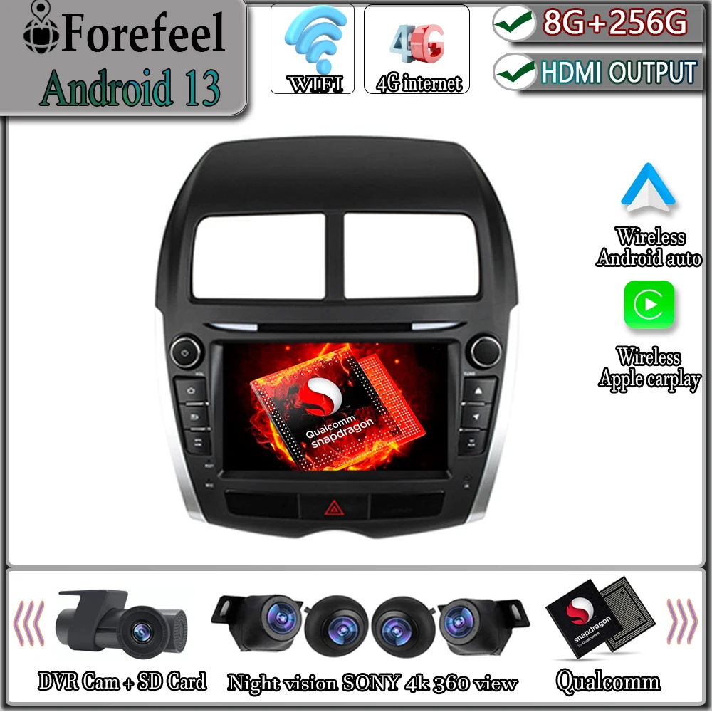 

Android 13 Qualcomm Car Radio For Mitsubishi ASX 2010- 2015 2016 Multimedia Player Navigation GPS Video Autoradio QLED Screen